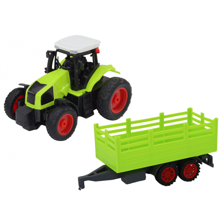 Lean Toys Remote Controlled RC Tractor With Trailer 1:16 Green – 3