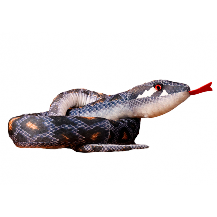 Lean Toys Plush Gray Snake Mascot 210 cm