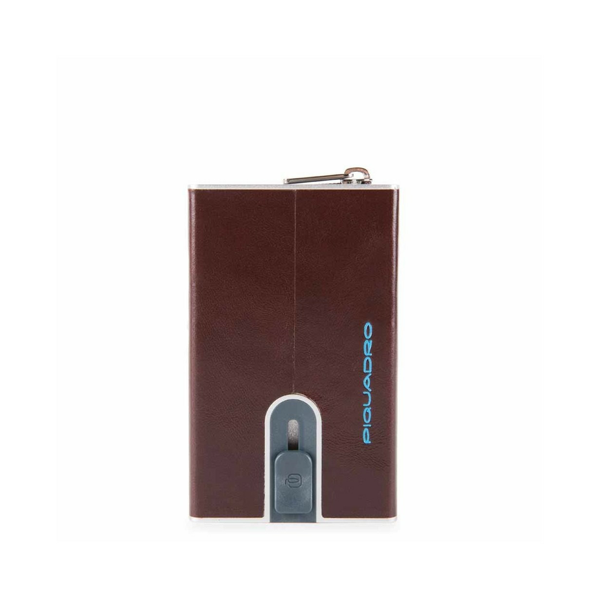 Piquadro, Mėlyna Square, Leather, Card Holder, Square Sliding System with Zipped Coin Pocket, PP5359B2R-MO, Mahogany, For Men – 3