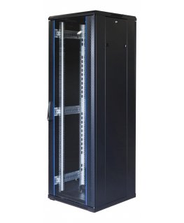 19" Switching cabinet TOTEN, System G, 37U, 600x600, glass door, rear perforated door, up to 800kg, black / G6.6637.9801 / 19-G6