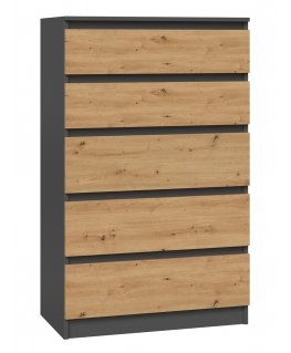 Topeshop M5 ANTRACYT/ARTISAN riidekapp ja sahtlitega kummut