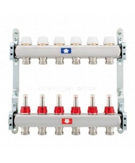 Heating system collector ITAP, adjustable, with flowmeters, 2 rings
