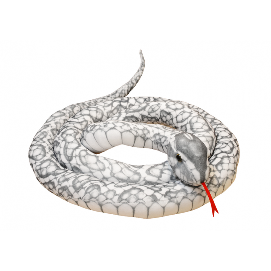Lean Toys Plush Gray Snake Mascot 110 cm