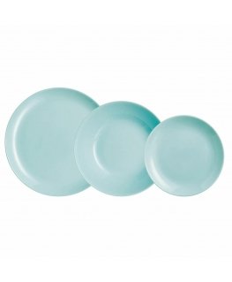 Serwis obiadowy dla 6 osób Diwali Light Turquoise 18-elementowy LUMINARC