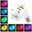 Media-Tech POKKY Happy Kitty - Silicone, multicolored night lamp with rechargeable battery. Control by tapping or with the remot