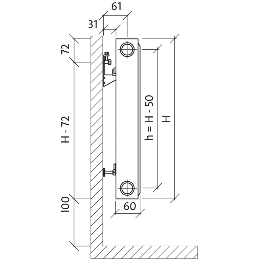 Renovacinis radiatorius Purmo Compact C 11, 550-900 – 4