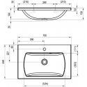Cast washbasin Ravak Classic II, 700 with overflow Cast washbasin Ravak Classic II, 700 with overflow