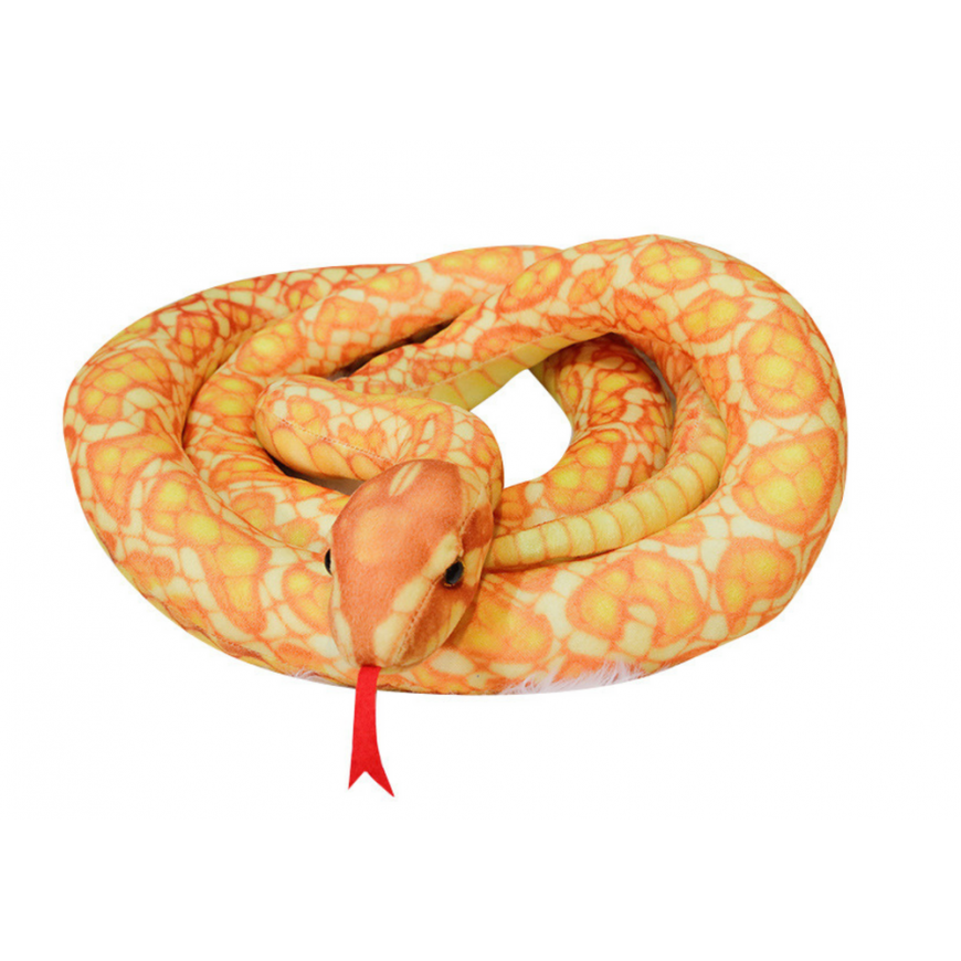 Lean Toys Plush Golden Snake Mascot 110 cm