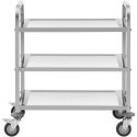 Royal Catering Cart kelnerski cateringowy do serwowania 3 półki 69 x 34 cm do 81 kg Royal Catering Cart kelnerski cateringowy do serwowania 3 półki 69 x 34 cm do 81 kg