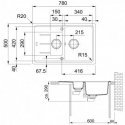 Franke Basis granite sink, BFG 651-78, Glacier