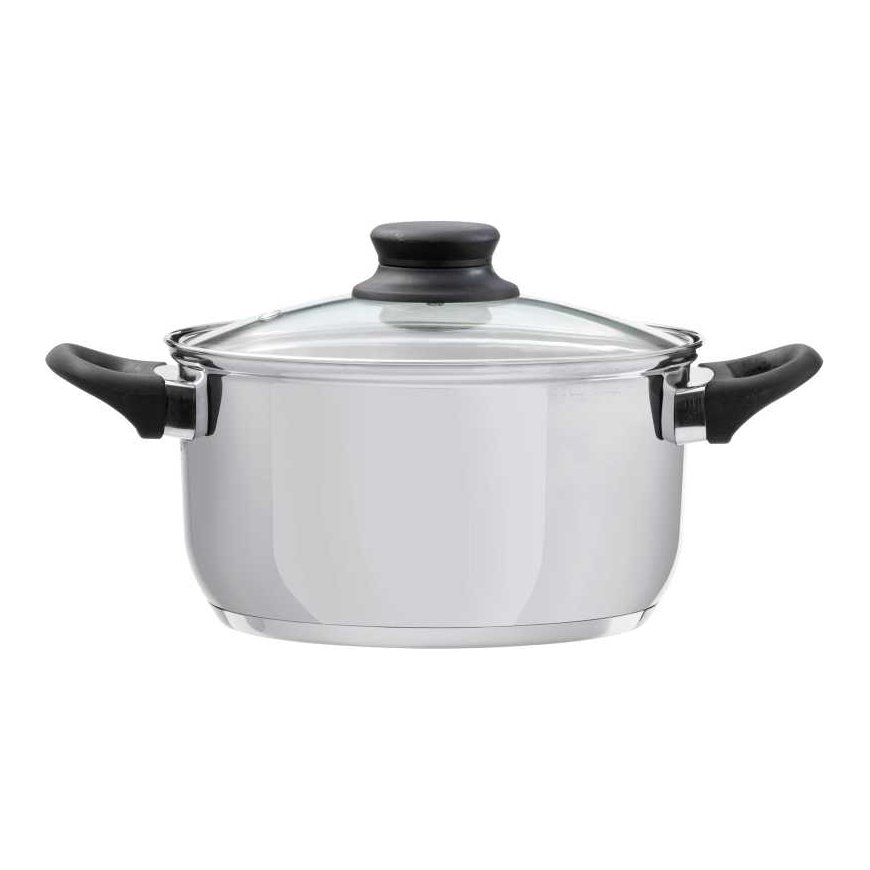 Stainless steel pot with lid Lima 22 cm DOMOTTI