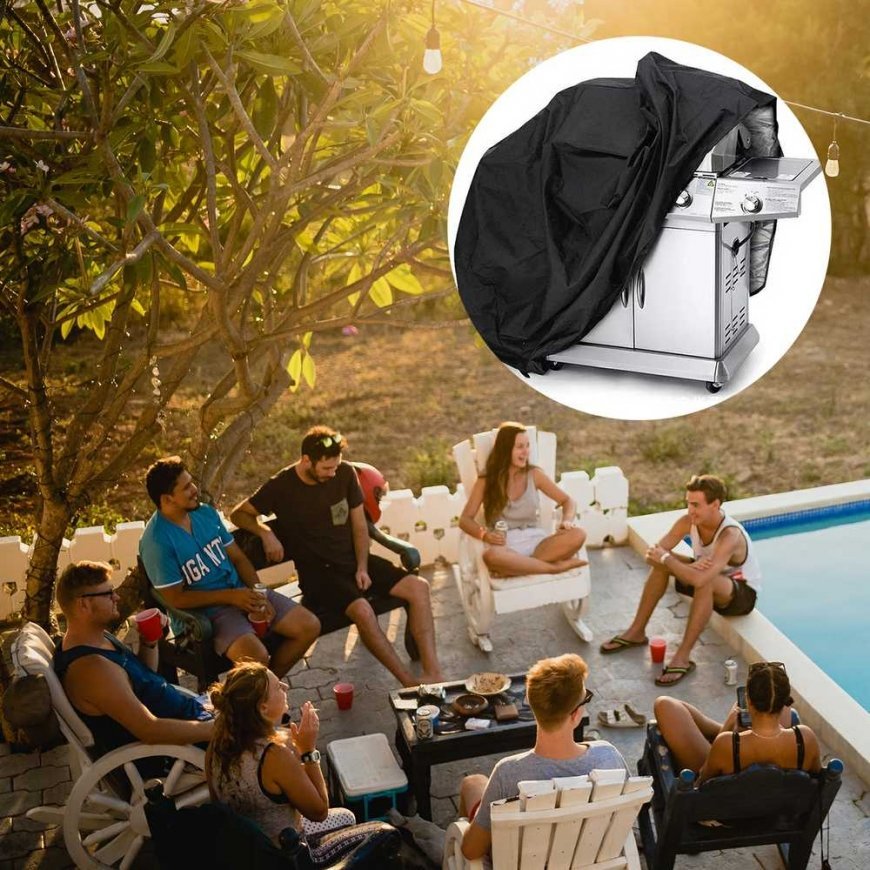 Hurtel Wodoodporny pokrowiec plandeka na grilla rower hulajnogė L black – 5