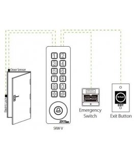 ZKTECO RFID kortelių skaitytuvas ir klaviatūra su integruotu valdikliu, 13.56MHz Mifare, IP65, PRO-V