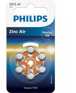 Philips Hearing Aid ZA13 klausos baterijos 6 vnt.