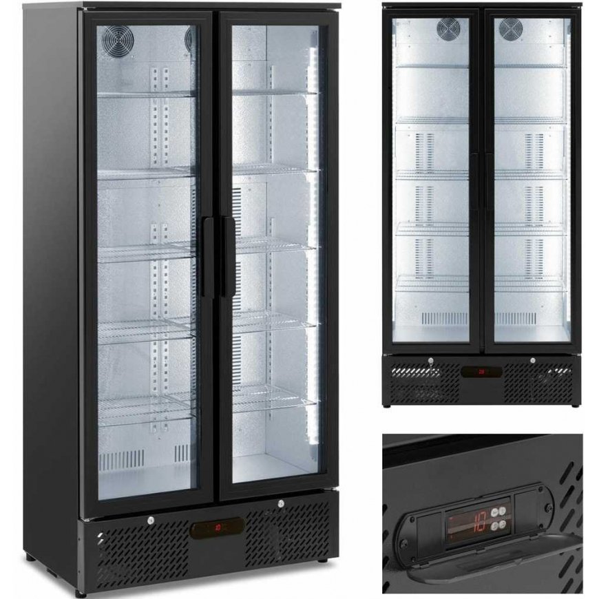 Royal Catering Refrigerator chłodziarka barowa na napoje 2-drzwiowa przeszklona 458 l 295 W