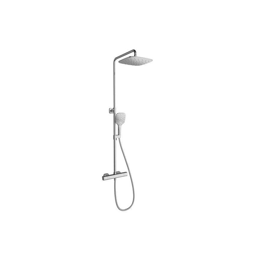 Stationary shower system Ravak 10° Free, TD F 091.00/ 150 with thermostatic faucet and shower set, chrome