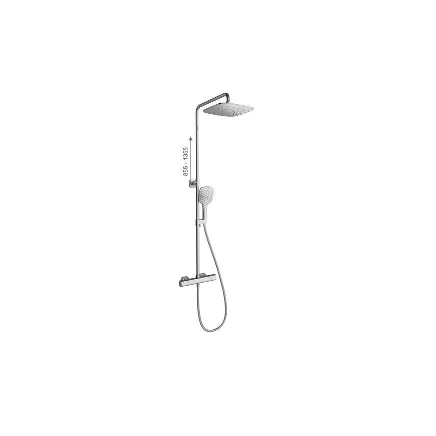 Stationary shower system Ravak 10° Free, TD F 091.00/ 150 with thermostatic faucet and shower set, chrome – 2