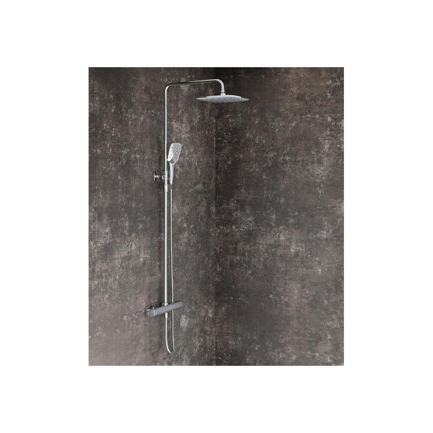 Stationary shower system Ravak 10° Free, TD F 091.00/ 150 with thermostatic faucet and shower set, chrome – 4
