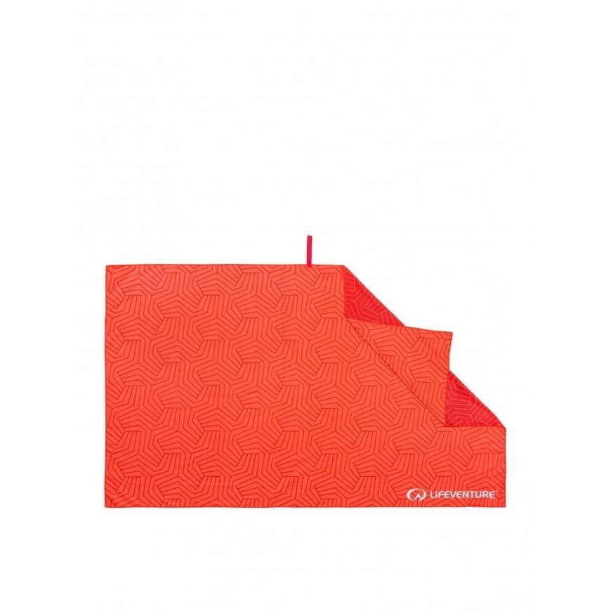 Travel towel Lifeventure Soft Fiber Recycled Geometric Coral - Giant