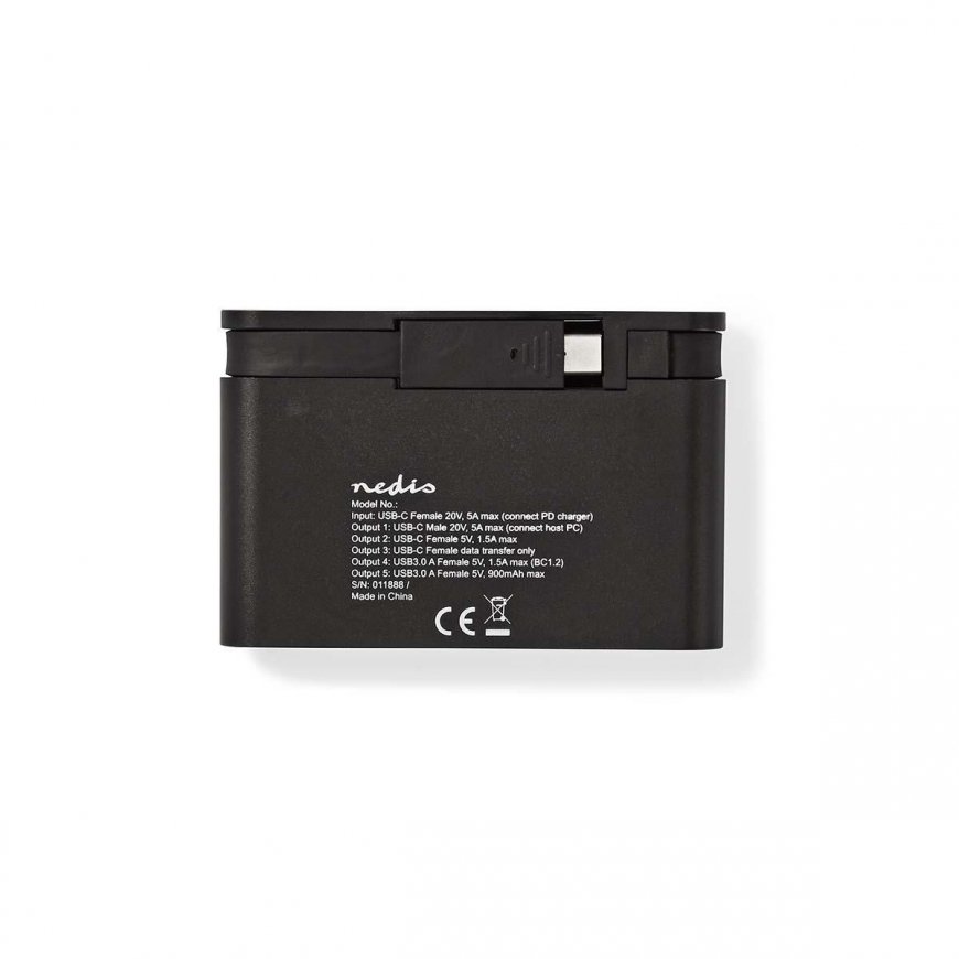 Nedis TCARF250BK keskitin USB 3.2 Gen 1 (3.1 Gen 1) Type-C musta – 5