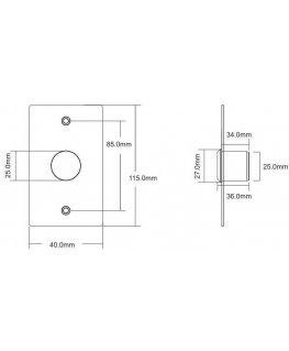 Hismart Exit button without touch, waterproof, IP65, recessed