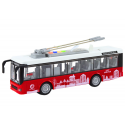 Lean Toys Trolleybus Bus 1:16 Lights Sounds Drive Baltas and Raudona Lean Toys Trolleybus Bus 1:16 Lights Sounds Drive Baltas and Raudona