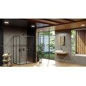 Rectangular shower cubicle wall Ravak Blix Slim, BLSRV2K-90, black+transparent glass