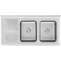 Royal Catering Two bowl catering basin sink with sliding door cabinet 140 x 70 x 95 cm Royal Catering Two bowl catering basin sink with sliding door cabinet 140 x 70 x 95 cm