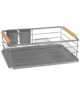 Dish drainer, steel-plastic, gray KINGHoff.