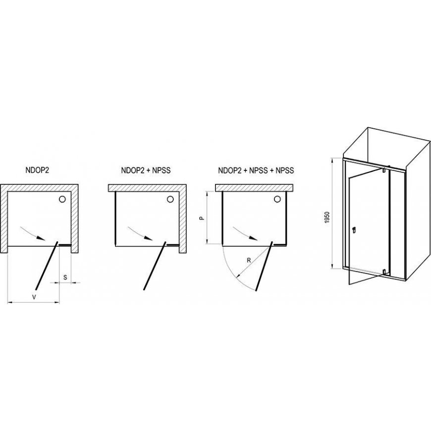 Shower door Ravak Nexty, NDOP2-120 black+Transparent – 5