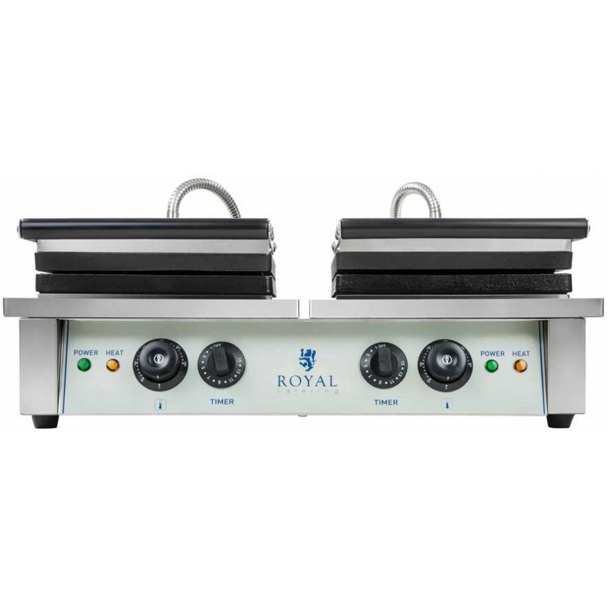 Royal Catering Rectangular double waffle maker for 4 Belgian waffles – 4