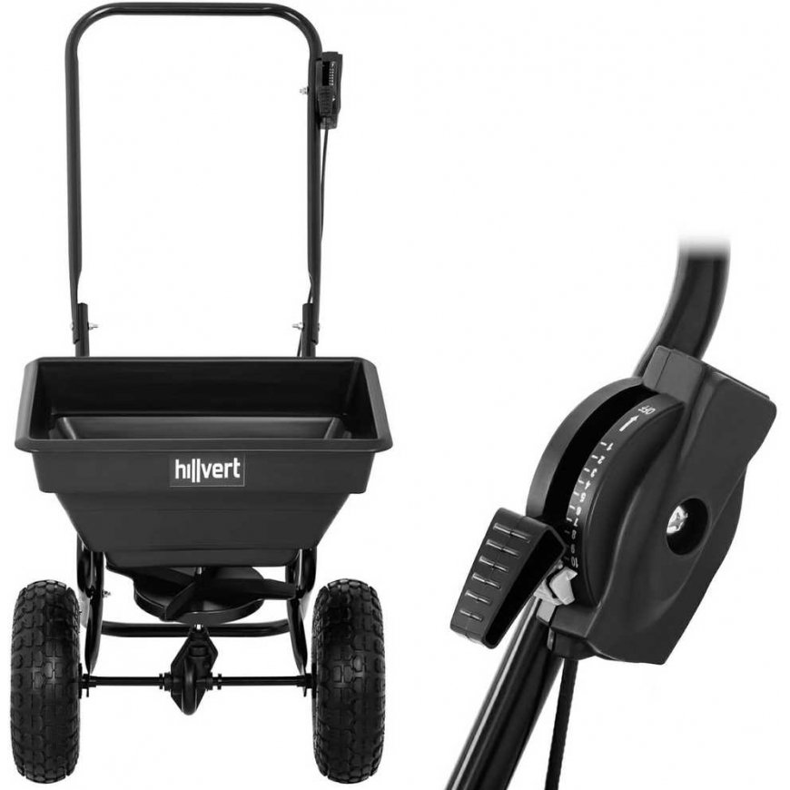 Hillvert Spreader, seeder, spreader for fertilizer, grass, salt, sand, 14 l