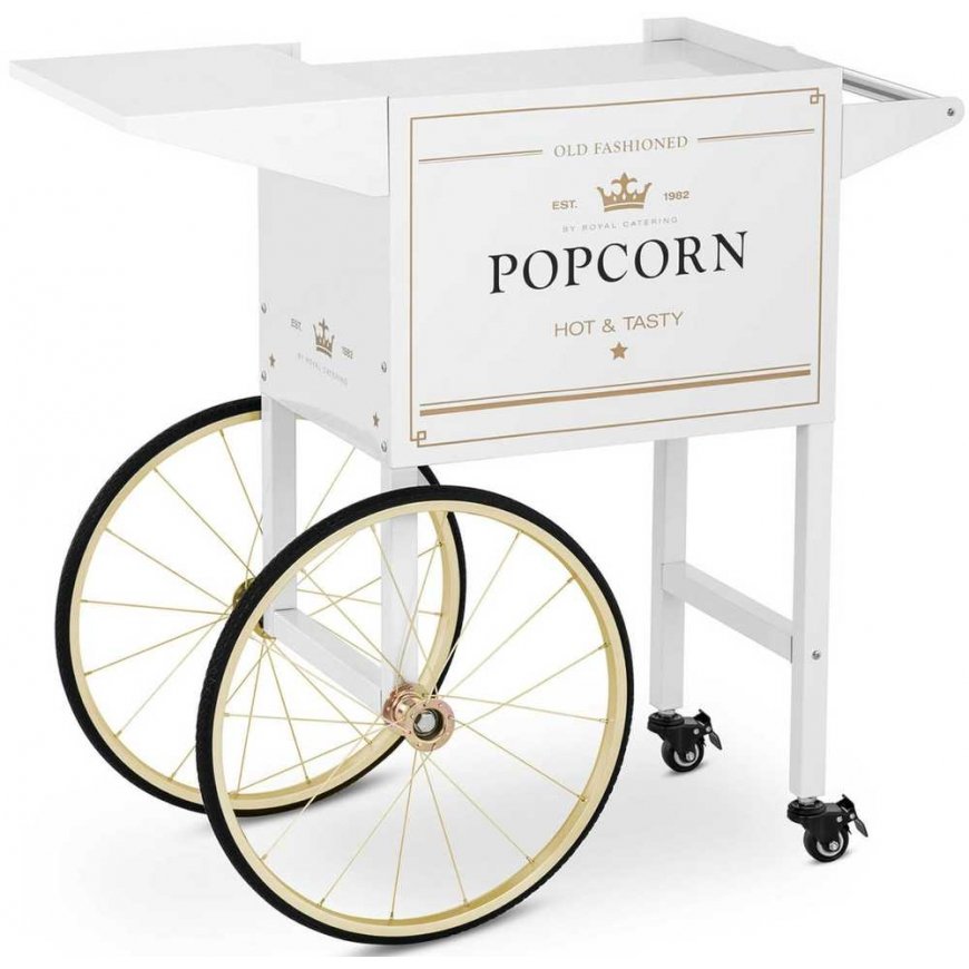 Travel Royal Catering Trolley podstawa do maszyny do popcornu with cabinet retro 51 x 37 cm - white and gold – 2