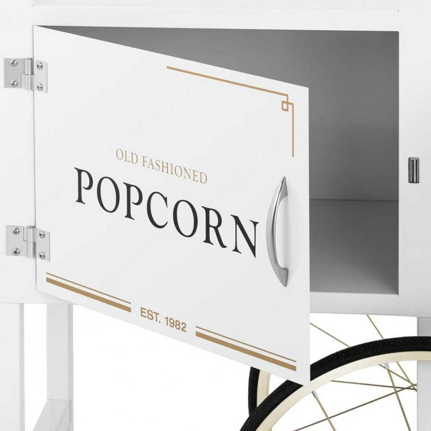 Kelioninis Royal Catering Vežimėlis podstawa do maszyny do popcornu su szafką retro 51 x 37 cm - balta ir-auksinė – 3