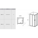 Square shower cabin Ravak Blix, BLRV2-90, satin+transparent glass
