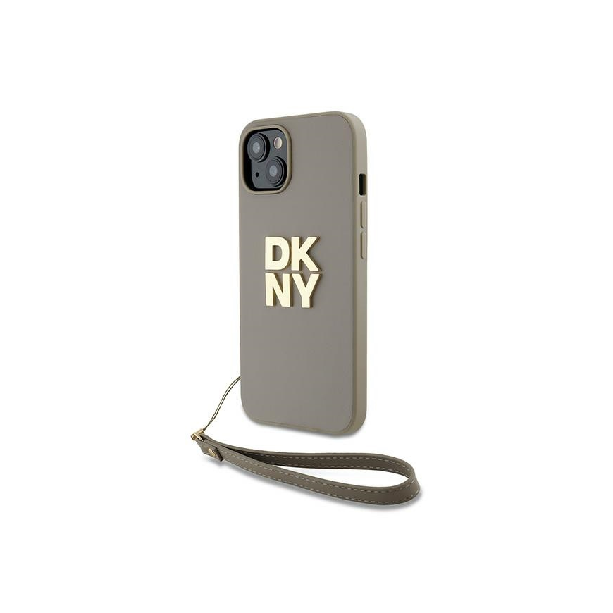 Dėklas DKNY DKHCP15MPBSWSE iPhone 15 Plus 6.7" smėlio spalva/beige hardcase Wrist Strap Stock Logo – 2
