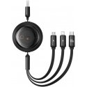 3-in-1 Baseus Free2Draw USB to M+L+C 100W cable, 1.1 m (black) 3-in-1 Baseus Free2Draw USB to M+L+C 100W cable, 1.1 m (black)