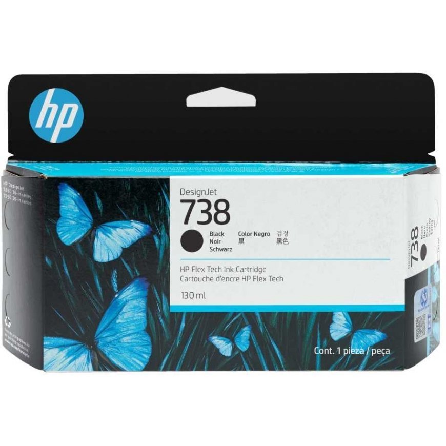 HP 738 130-ML Black DESIGNJET INK/CARTRIDGE