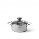 Fissman Pot BAMBINO 14x6cm / 0.9l with glass lid (stainless steel) Fissman Pot BAMBINO 14x6cm / 0.9l with glass lid (stainless steel)
