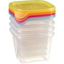 Set of 4 food containers 4x0,45L square Fresh&Go mix