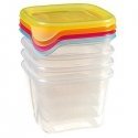 Set of 4 food containers 4x0,45L square Fresh&Go mix