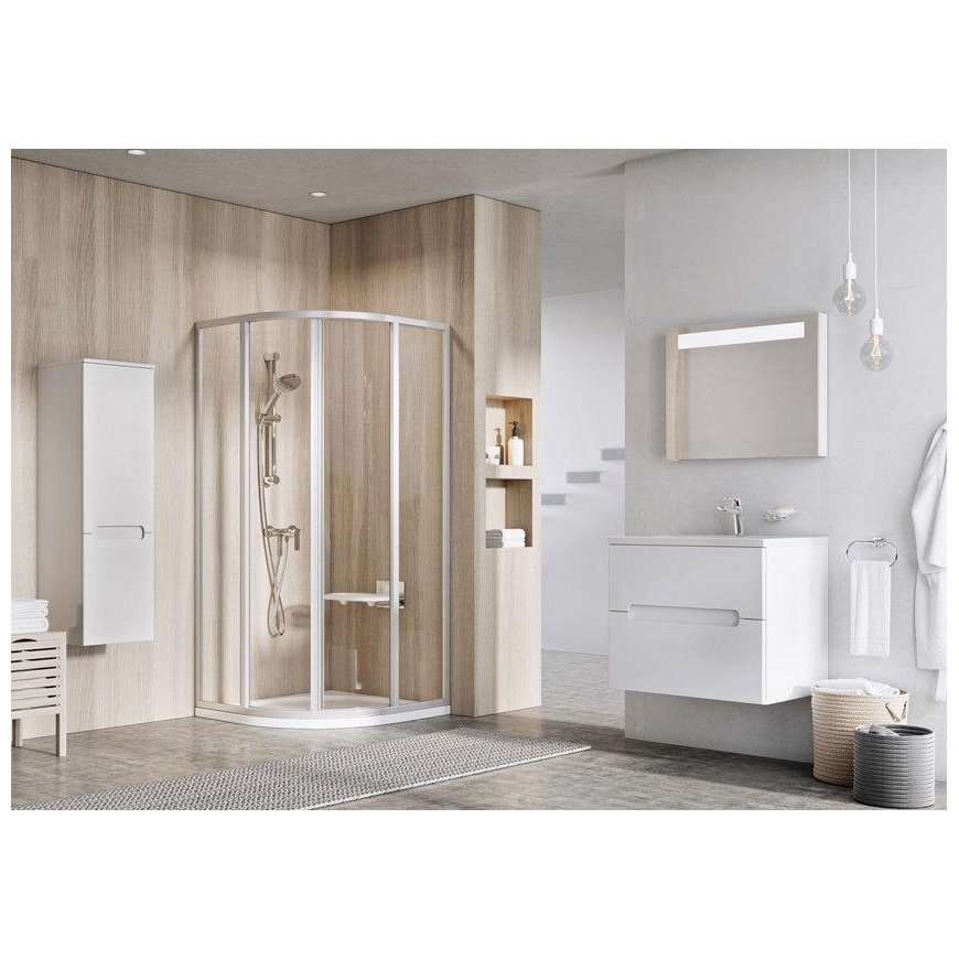 Semi-circular shower cabin Ravak Supernova, SKCP4-80 195, white+glass Grape – 3