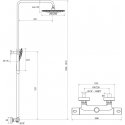 Stationary shower system Ravak Termo 300, TE 093.00/150, with thermostatic shower mixer, chrome/white Stationary shower system Ravak Termo 300, TE 093.00/150, with thermostatic shower mixer, chrome/white