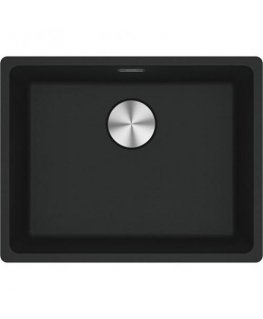 Franke Maris granite sink, MRG 110-52, Black matte, manual valve