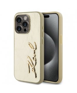 Karl Lagerfeld Wrinkled PU Signature Logo Case for iPhone 15 Pro