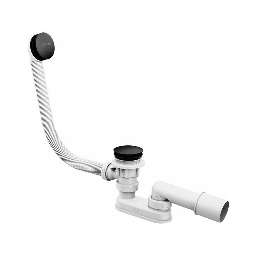 Vonios sifonas Ravak, 570 mm, juodas, su Click-Clack mechanizmu – 3