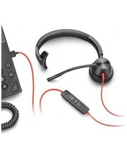 HP Poly Blackwire 3315 Vienpusės USB-C Ausinės +3.5mm Plug +USB-C/A Adapteris