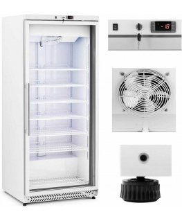 Royal Catering Freezer cabinet, glass freezer, 7 shelves, 580 l, 492 W - white