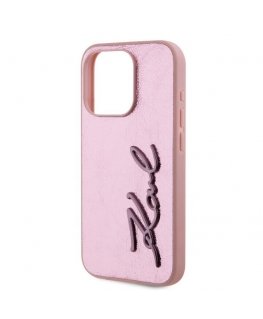 Karl Lagerfeld Wrinkled PU Signature Logo Case for iPhone 15 Pro
