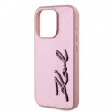 Karl Lagerfeld Wrinkled PU Signature Logo Case for iPhone 15 Pro